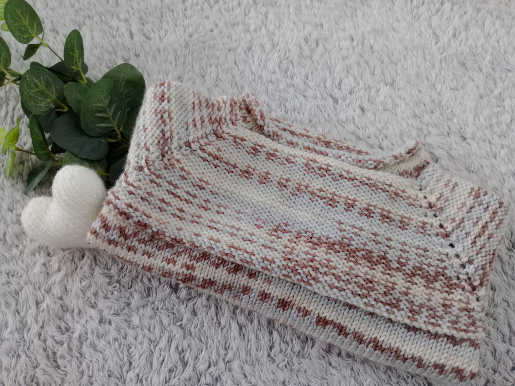 Boat neck Jumper - Brown & Blue mix