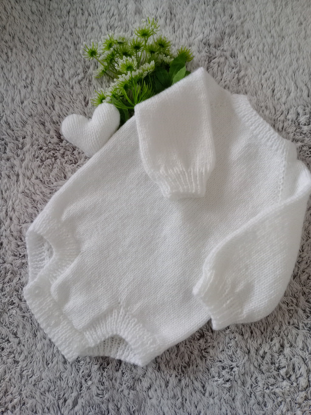 Long Sleeved Babygrow - White