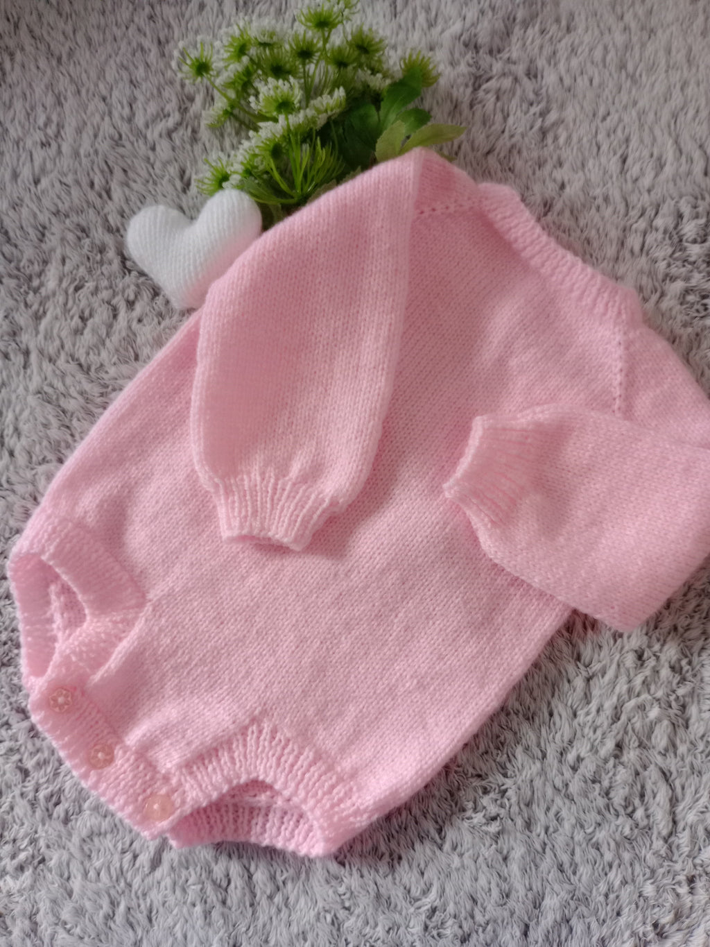 Long Sleeved Babygrow - Pink