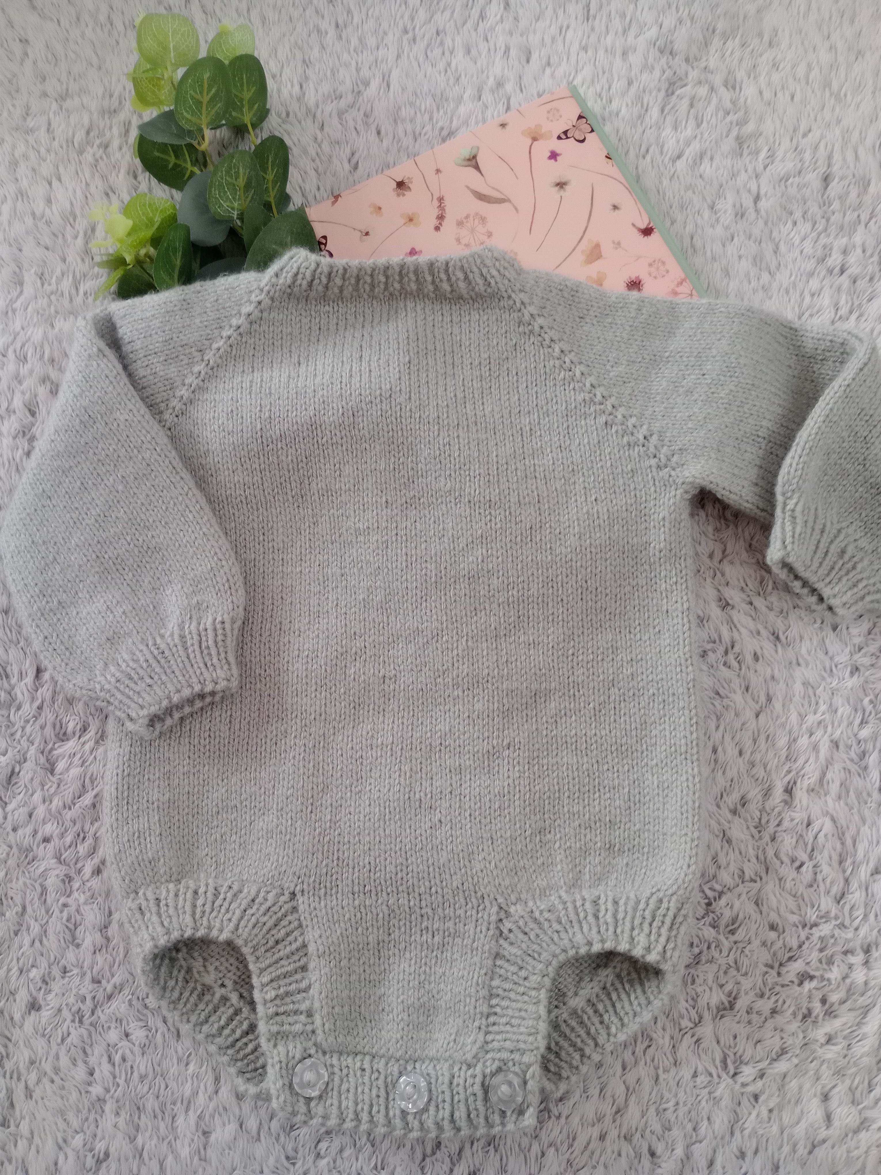 Long Sleeved Babygrow - Grey
