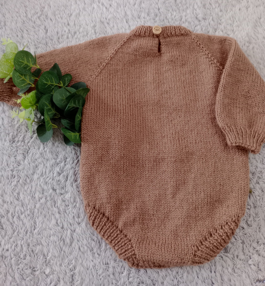 Long Sleeved Babygrow - Brown