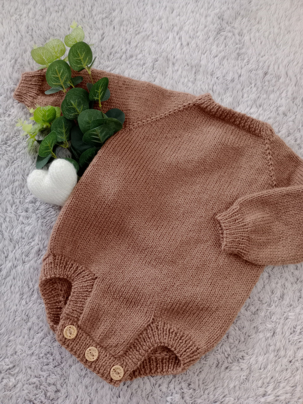 Long Sleeved Babygrow - Brown