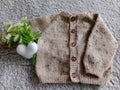 Round Neck Cardigan - Tweed Beige