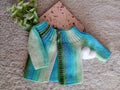 Garter stitch Cardigan - Greens & Blues