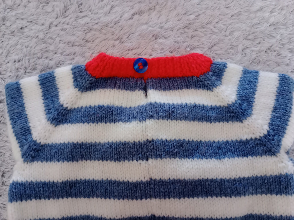 Slouchie Jumper - Blue & Cream striped