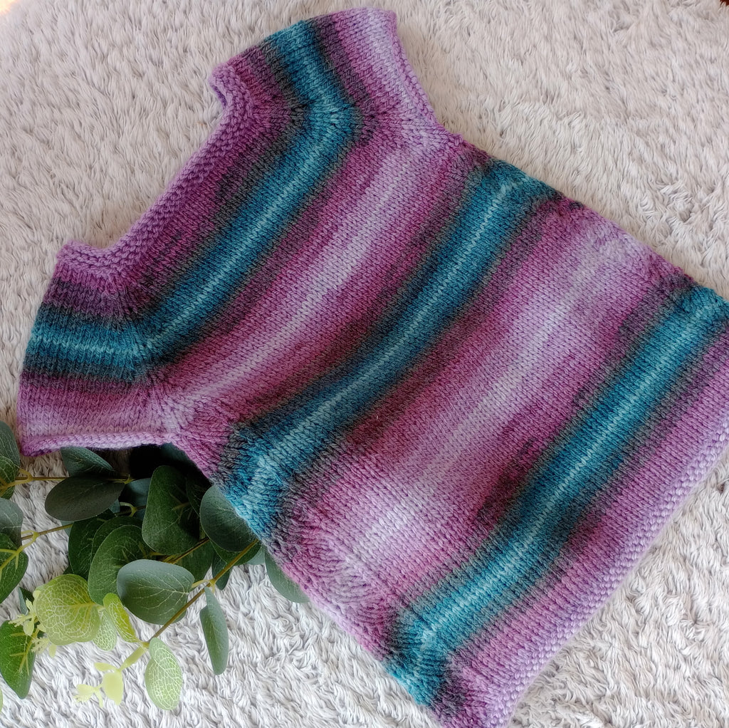 Dress Cap Sleeved - Purple & Teal mix