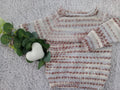 Boat neck Jumper - Brown & Blue mix